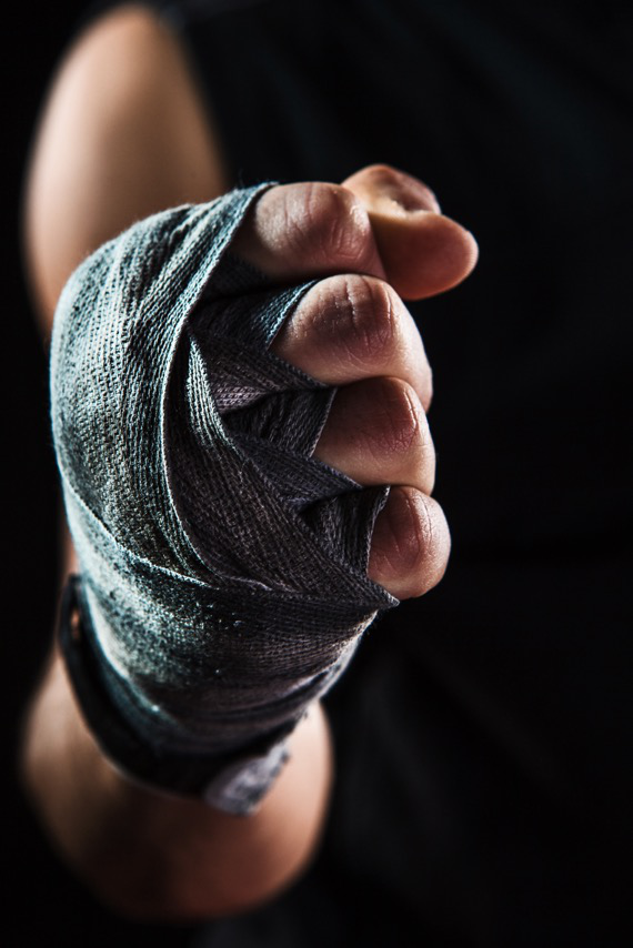 a fist wrapped for mixed martial arts